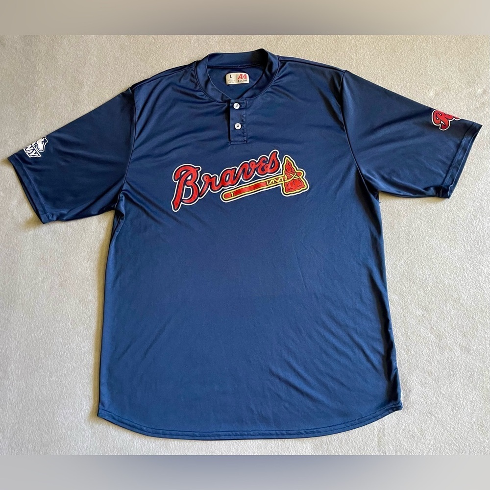 A4 Atlanta Braves Men’s Adult MLB Jersey Blue Size Large